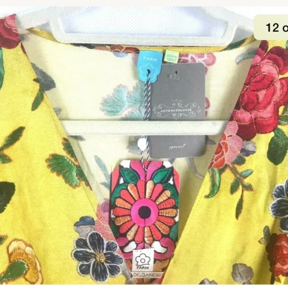 Anthropologie Farm Rio SUNLIT FLORAL  MAXI DRESS - Picture 8 of 8